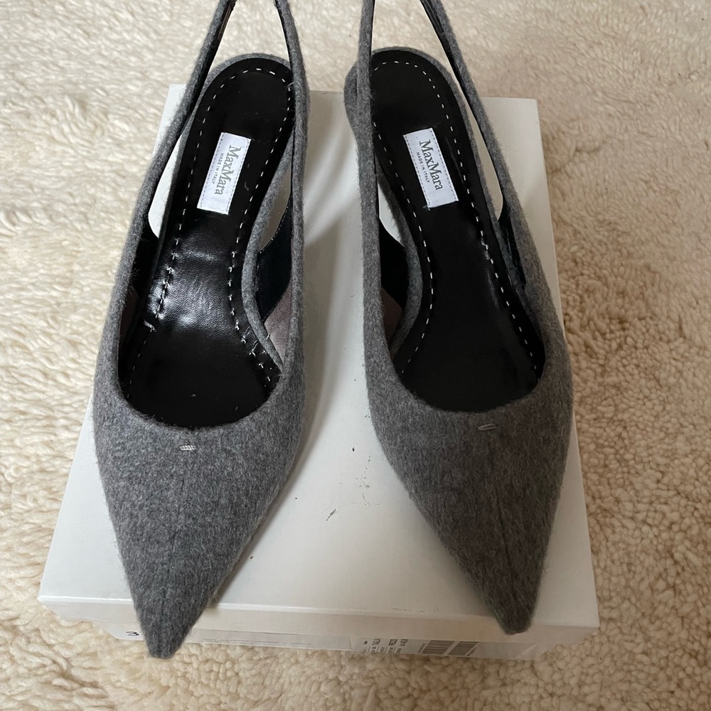 Max Mara Clara kitten heel sling back pumps